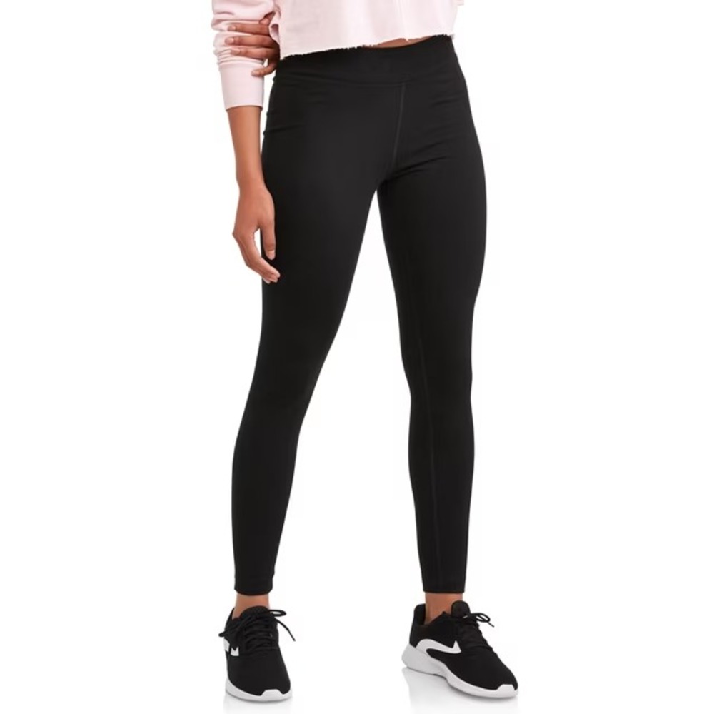 Athletic Works Women's Leggings Medium 8-10 Black Active Fit NWT Mid Rise